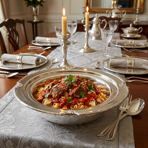 Covered Ruban-Croisé Deep Serving Dish