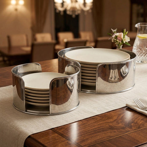 Ruban-croisé Plate Holder Set