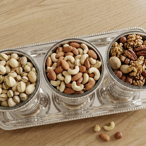 Serving Chocolate & Nuts Set with Footed Bowls
