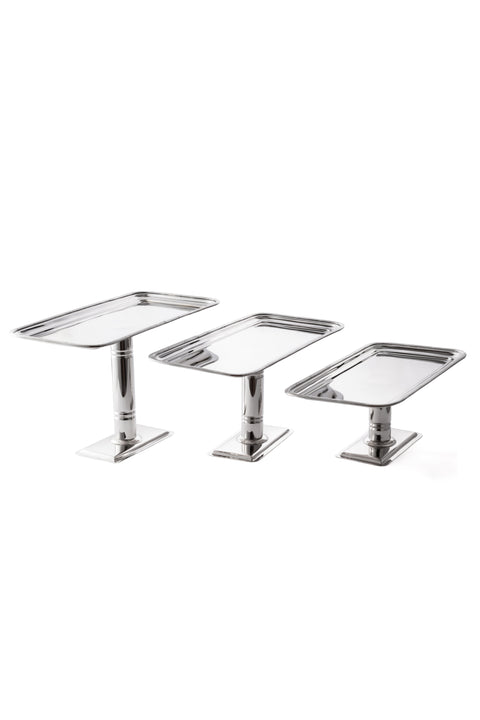 Trio-dessert stand rectangular set (3 heights)  - طقم ستاند حلويات ثلاثي مستطيل (3 ارتفاعات)