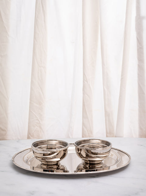 Ruban-croise chocolate/nuts Serving Set - طقم  ريبون كروازيه لتقديم شوكولاتة/مكسرات