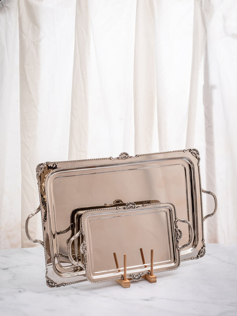 Royal rectangular serving tray with handles -  صينية تقديم رويال مستطيلة ب يد