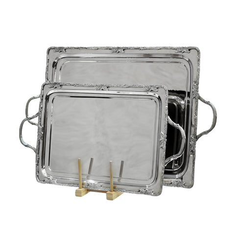 Elegance rectangular serving tray with handles -  صينية تقديم إليجانس مستطيلة ب يد