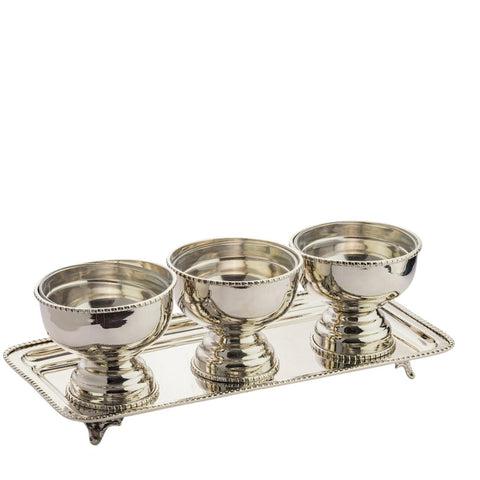 Serving nuts/chocolate set with footed bowls - طقم تقديم مكسرات/شكولاته