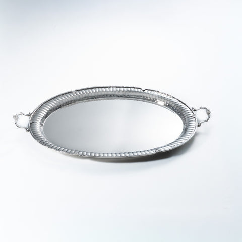 English oval serving tray with handles -  صينية تقديم إنجليزي بيضاوية ب يد