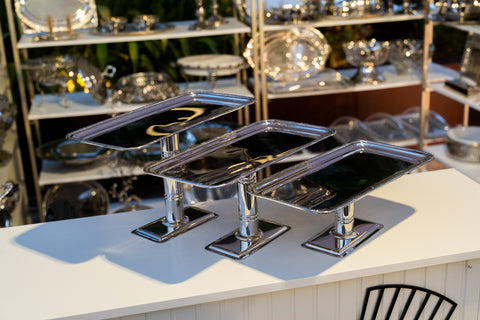 Trio-dessert stand rectangular set (3 heights)  - طقم ستاند حلويات ثلاثي مستطيل (3 ارتفاعات)